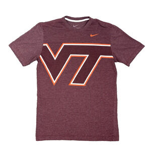 Nike Virginia Tech Hokies Burgundy Maroon T Shirt‎ Standard Fit Size Medium